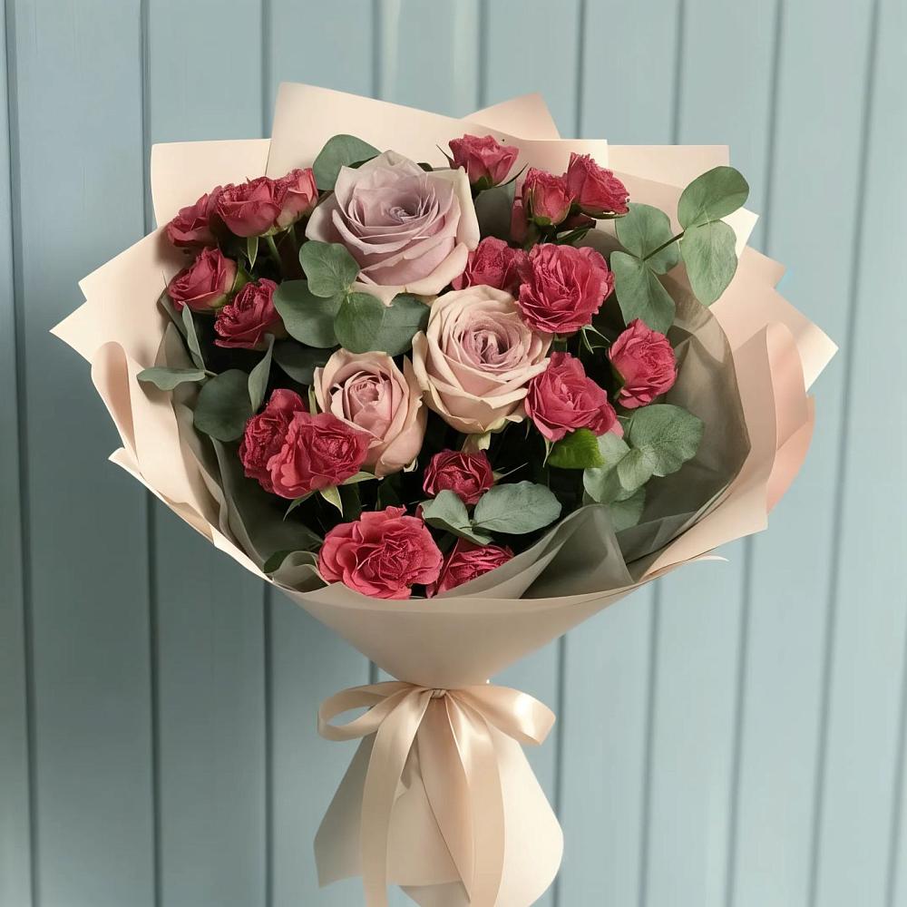 Букет цветов из: Гвоздики и Розы в Альбурикенте