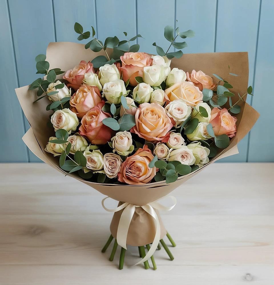 Букет цветов из: Альстромерии и Розы в Альбурикенте