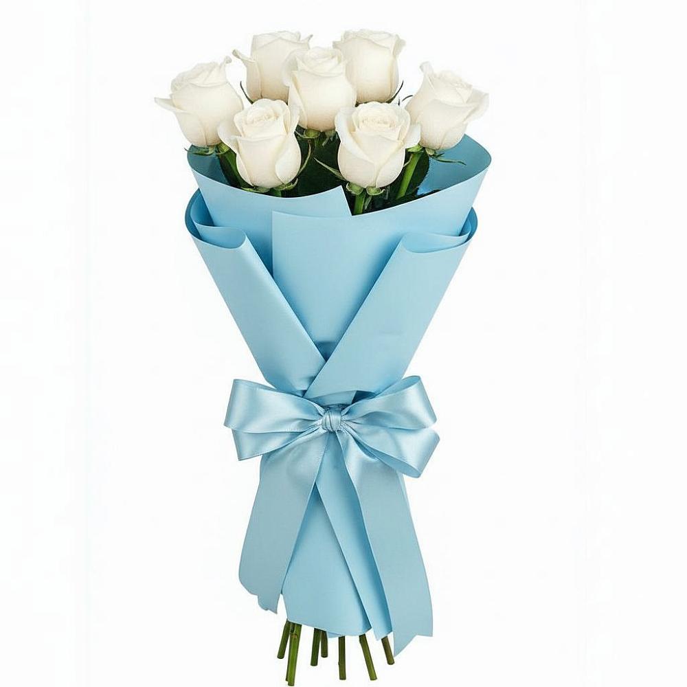 Букет 7 белых роз Проуд в Альбурикенте