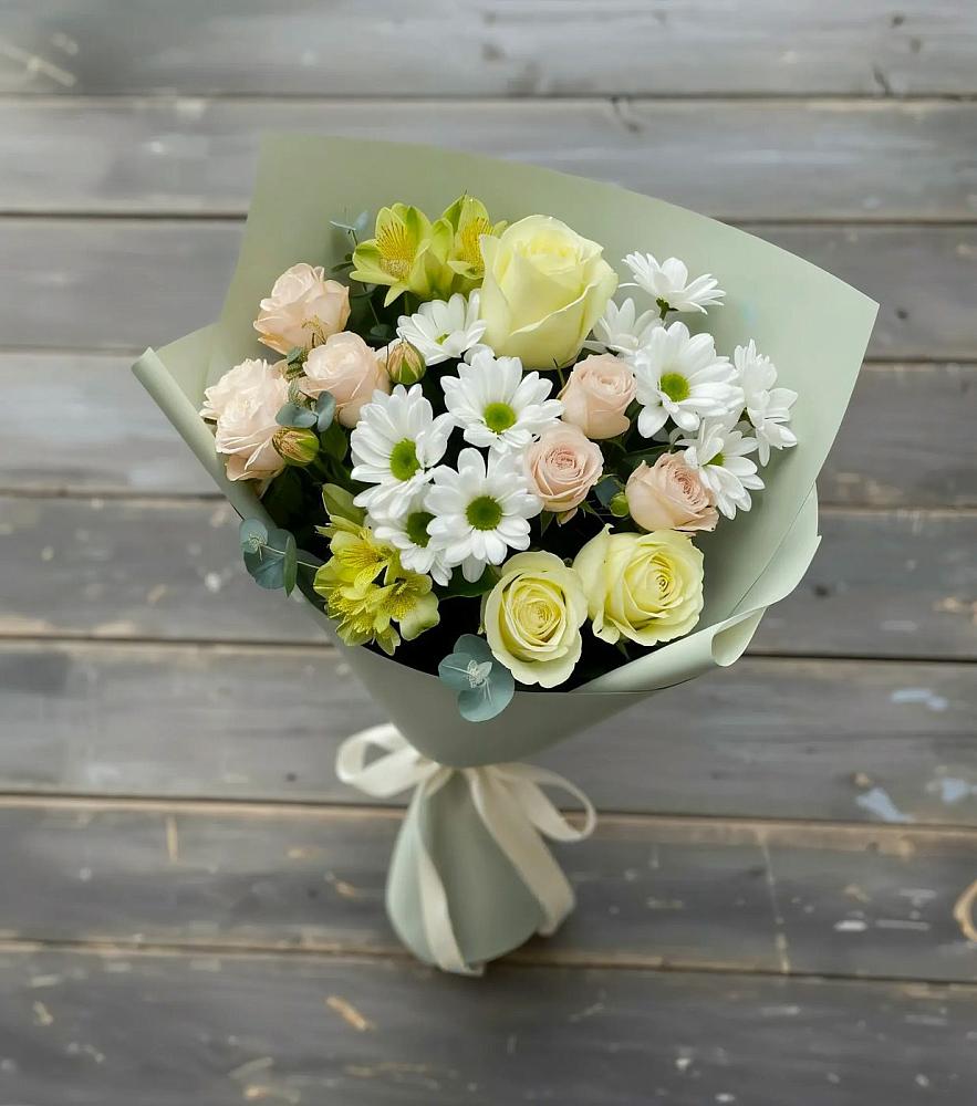 Букет цветов из: Альстромерии, Розы и Хризантемы в Альбурикенте