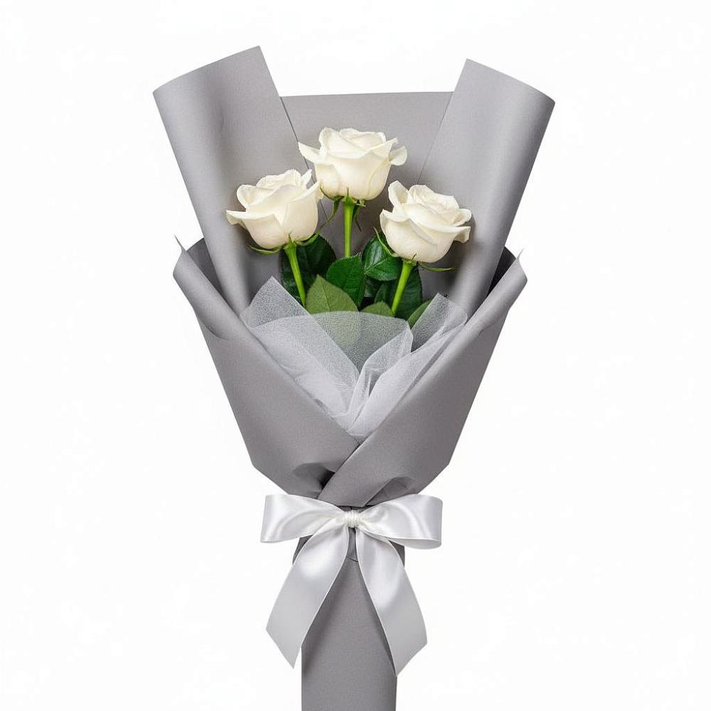 Букет 3 белые розы в Альбурикенте