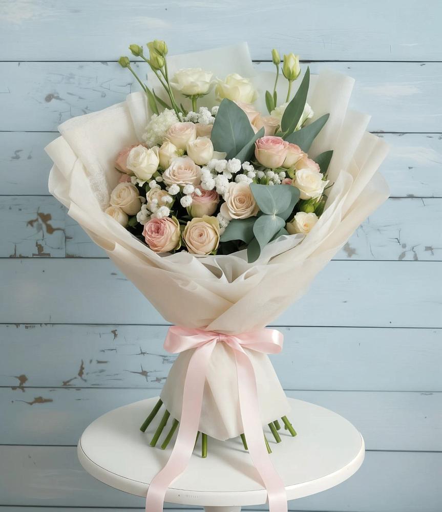 Букет цветов из: Розы и Лизиантусы в Альбурикенте