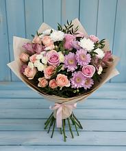 Букет цветов из:  Хризантемы, Розы и Альстромерии в Альбурикенте