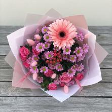 Букет цветов из:  Розы, Герберы и Хризантемы в Альбурикенте