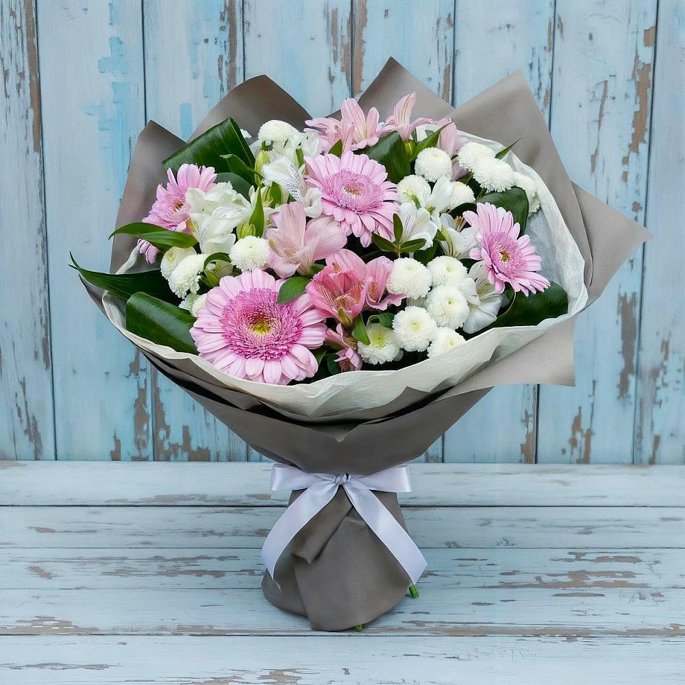 Букет цветов из: Герберы, Альстромерии и Хризантемы в Альбурикенте