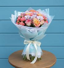 Букет Счастливые мгновение в Альбурикенте Букет цветов из:  Хризантемы и Розы в Альбурикенте