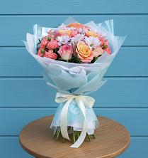 Букет Счастливые мгновение в Альбурикенте Букет цветов из:  Хризантемы и Розы в Альбурикенте